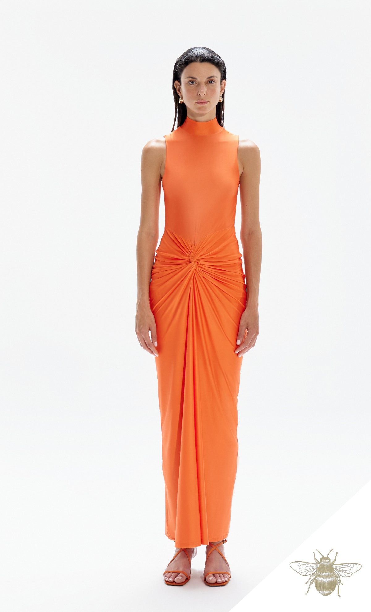 tangerine maxi dress Hera Maxi Dress With Slit in Tangerine OAMA