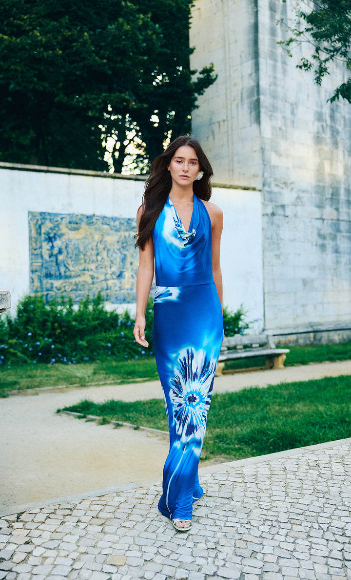 knee length dresses for ladies Tiered Floral Print Maxi Dress – ZAY main image 1
