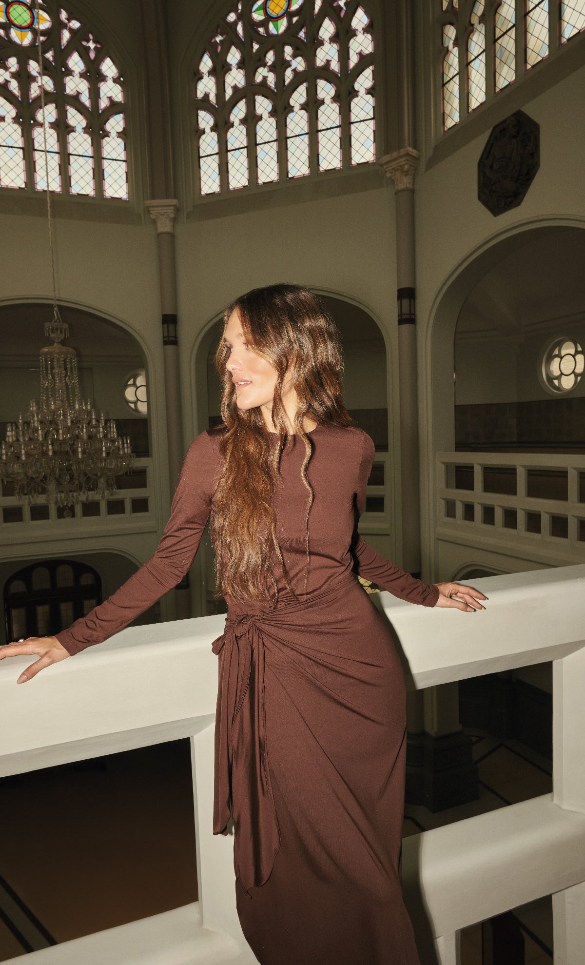 Maura Chocolate maxi dress