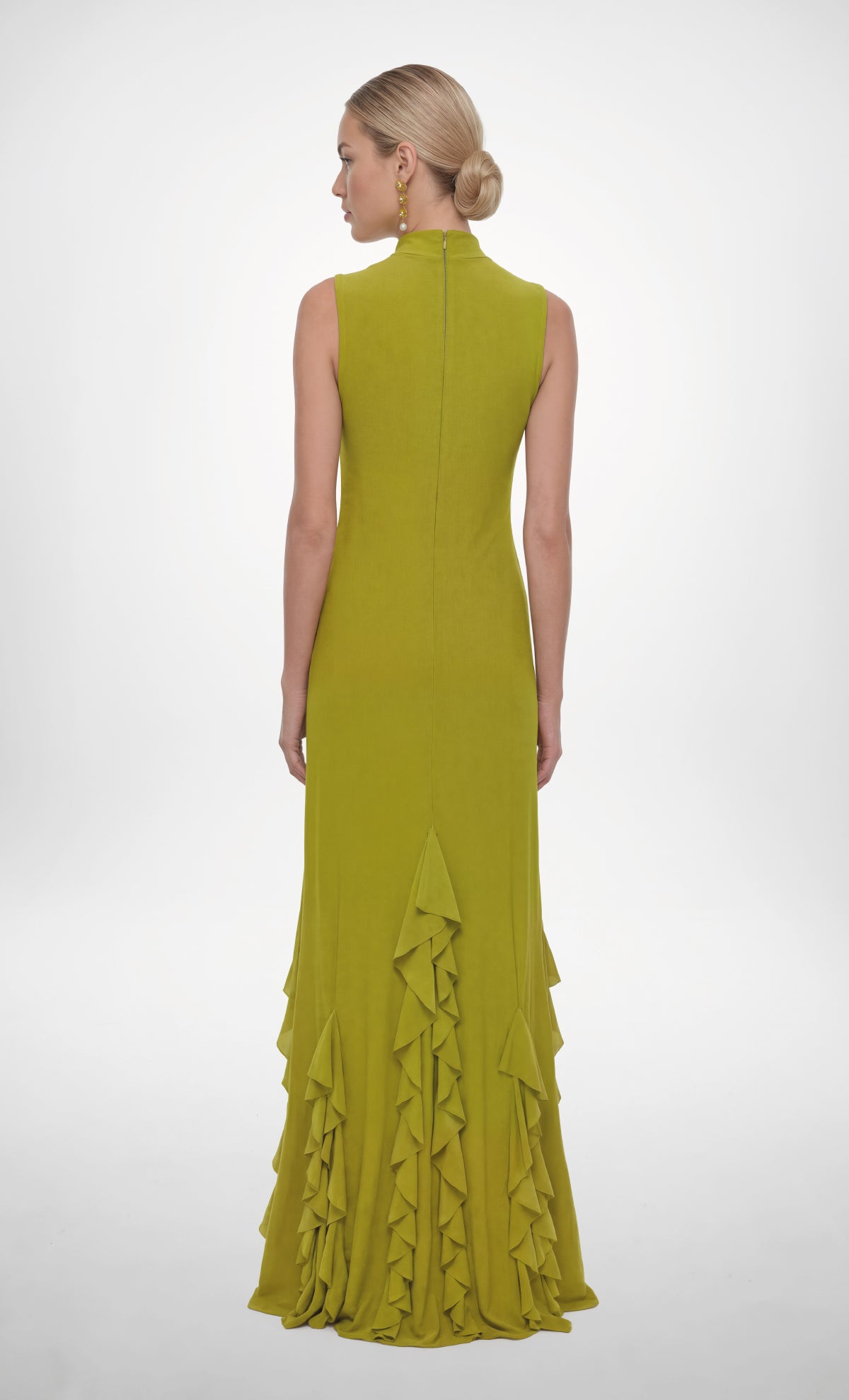 Aneta Chartreuse maxi dress – Especia