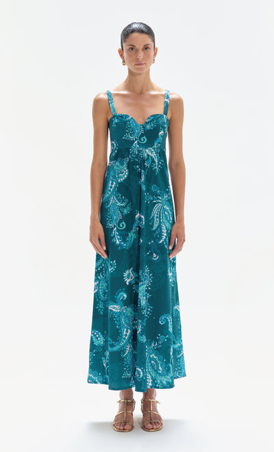 maxi dress with denim vest Seaside Striped Open Back Sleeveless Maxi Dress