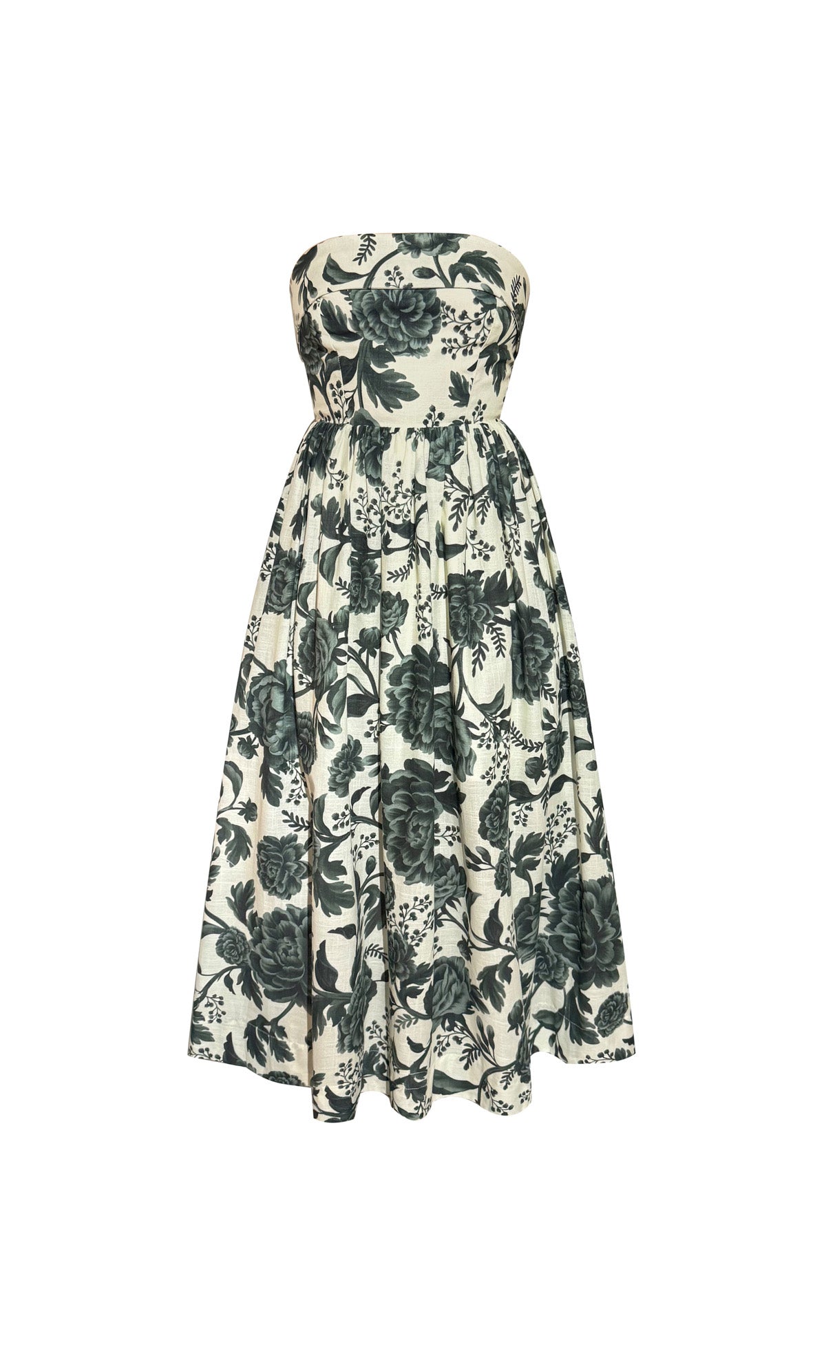 Micrantha Olive midi dress