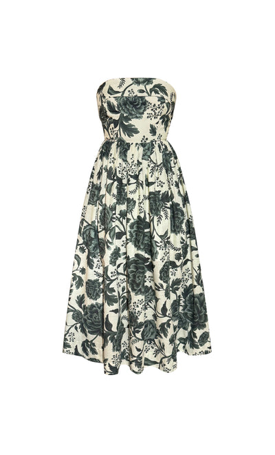 Micrantha Olive midi dress